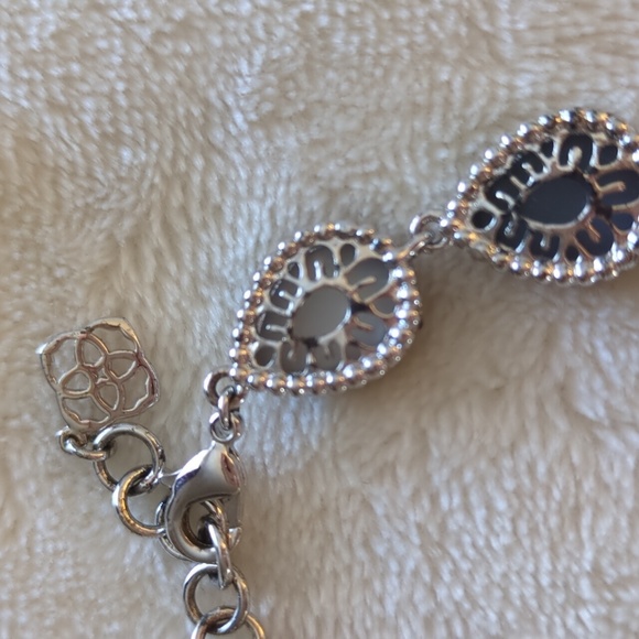 Kendra Scott Platinum Drusy Rhodium Silver Brynn Bracelet RARE - Picture 7 of 12